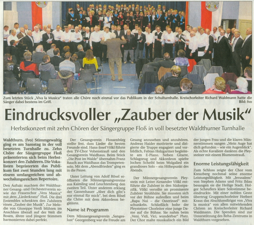 Viva la Musica - Konzert der Sngergruppe Flo in Waldthurn 2013